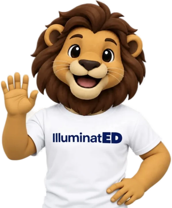 Tiggy the IlluminatED lion, waving hello